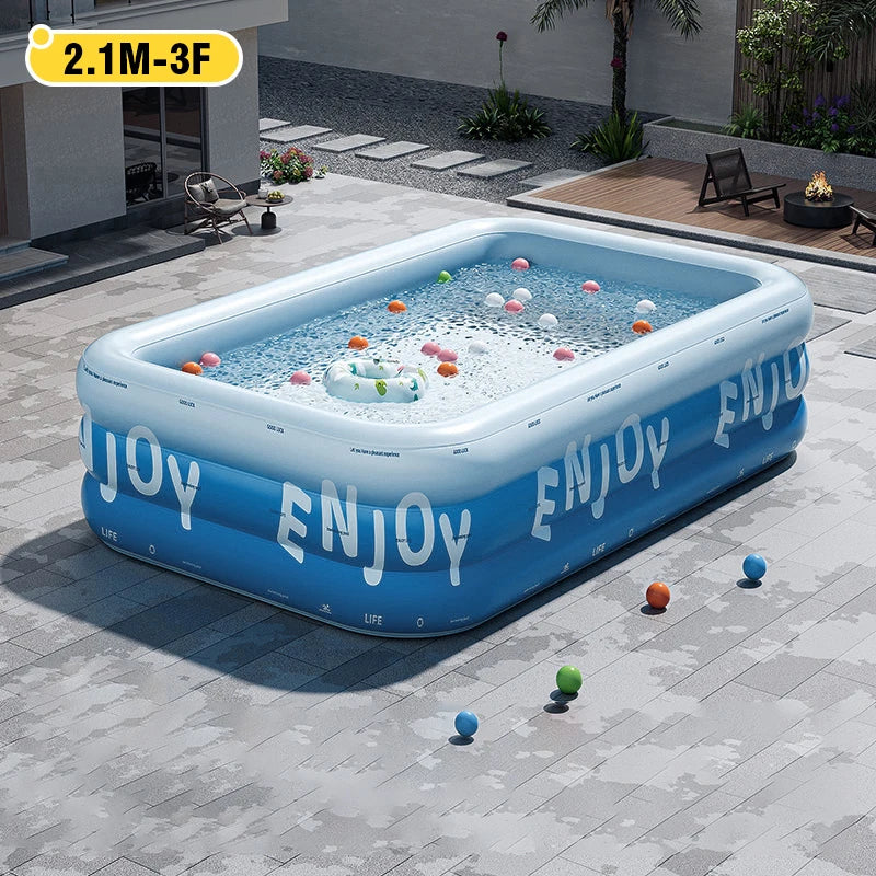 Inflatable Pool 3/2.6/2.1M Large Family Pools Swimming Pool with Canopy Children's Outdoor Removable Basen Toys for Kids Adult